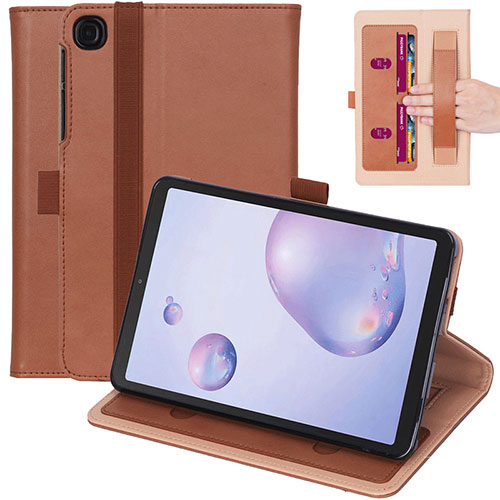 Leather Case Stands Flip Cover L03 Holder for Samsung Galaxy Tab A7 4G 10.4 SM-T505 Brown