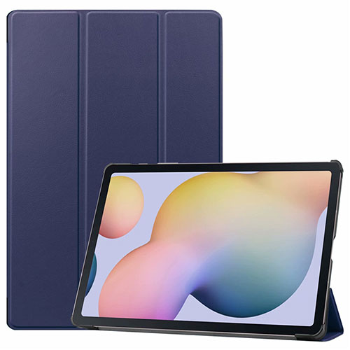 Leather Case Stands Flip Cover L03 Holder for Samsung Galaxy Tab S7 Plus 5G 12.4 SM-T976 Blue