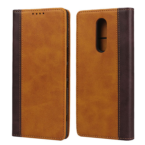 Leather Case Stands Flip Cover L03 Holder for Sony Xperia 1 Orange