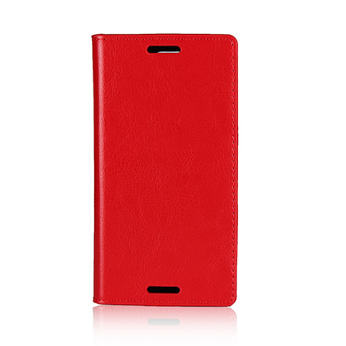 Leather Case Stands Flip Cover L03 Holder for Sony Xperia XZ1 Compact Red