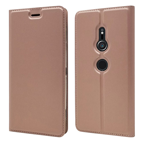 Leather Case Stands Flip Cover L03 Holder for Sony Xperia XZ2 Rose Gold