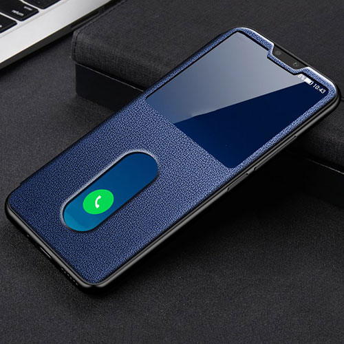 Leather Case Stands Flip Cover L03 Holder for Vivo V20 Pro 5G Blue