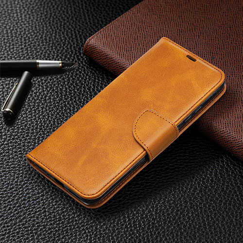 Leather Case Stands Flip Cover L03 Holder for Xiaomi POCO C3 Orange