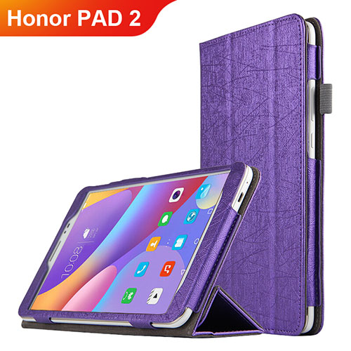 Leather Case Stands Flip Cover L04 for Huawei Honor Pad 2 Purple