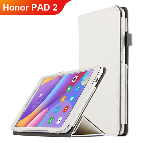 Leather Case Stands Flip Cover L04 for Huawei Honor Pad 2 White