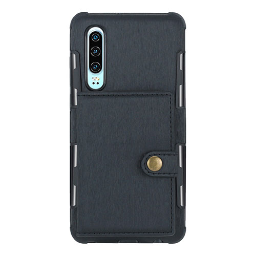 Leather Case Stands Flip Cover L04 for Huawei P30 Black