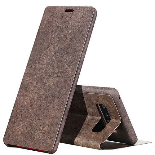 Leather Case Stands Flip Cover L04 for Samsung Galaxy Note 8 Brown