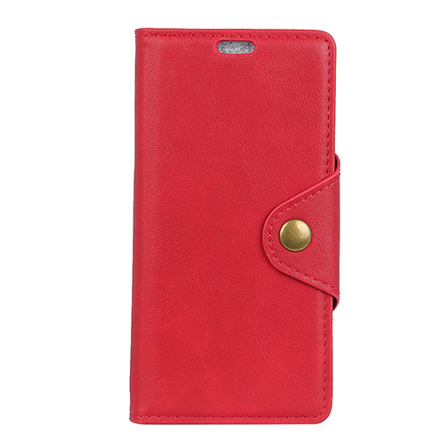 Leather Case Stands Flip Cover L04 Holder for Alcatel 1X (2019) Red