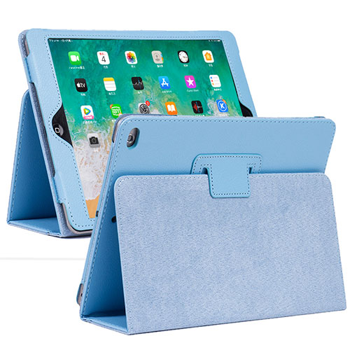 Leather Case Stands Flip Cover L04 Holder for Apple iPad 10.2 (2020) Mint Blue