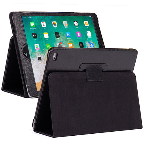 Leather Case Stands Flip Cover L04 Holder for Apple iPad 10.2 (2021) Black