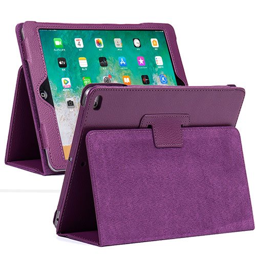 Leather Case Stands Flip Cover L04 Holder for Apple iPad 10.2 (2021) Purple