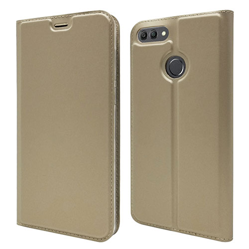 Leather Case Stands Flip Cover L04 Holder for Huawei Enjoy 8 Plus Gold