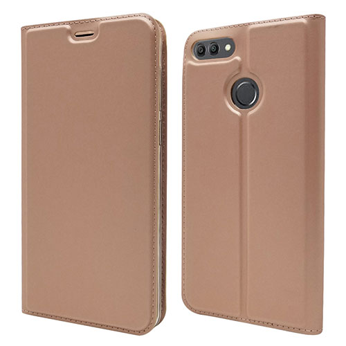 Leather Case Stands Flip Cover L04 Holder for Huawei Enjoy 8 Plus Rose Gold