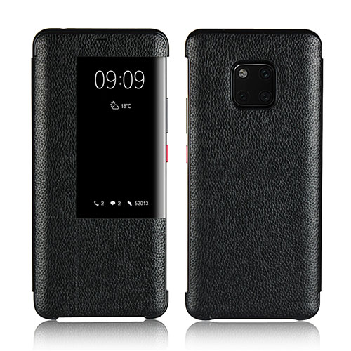 Leather Case Stands Flip Cover L04 Holder for Huawei Mate 20 Pro Black