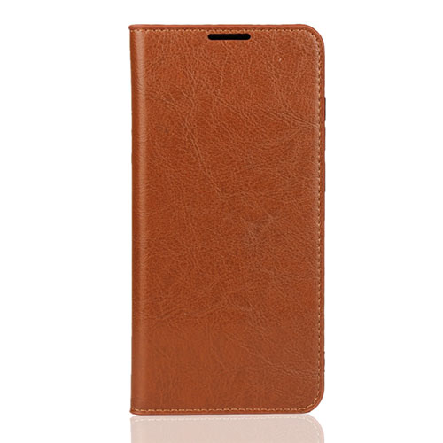 Leather Case Stands Flip Cover L04 Holder for Huawei Y7 (2019) Orange