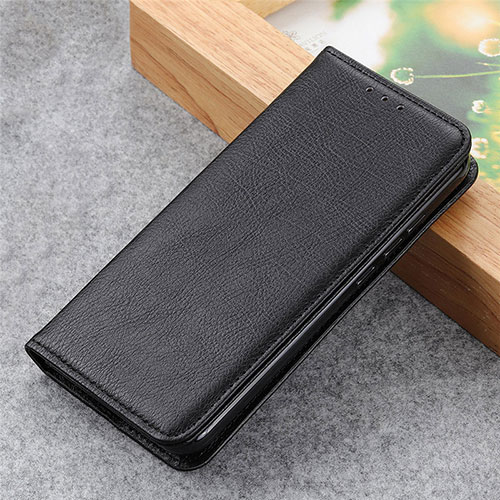 Leather Case Stands Flip Cover L04 Holder for Motorola Moto E7 (2020) Black