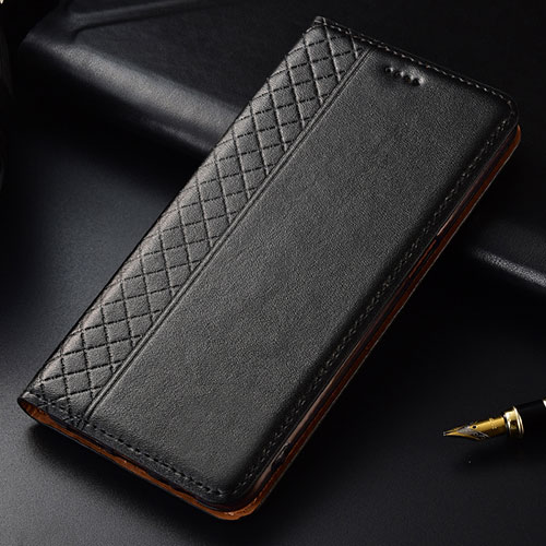 Leather Case Stands Flip Cover L04 Holder for Nokia 4.2 Black