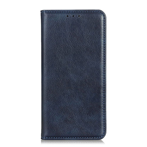 Leather Case Stands Flip Cover L04 Holder for Oppo F17 Pro Blue