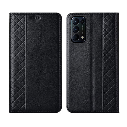 Leather Case Stands Flip Cover L04 Holder for Oppo Find X3 Lite 5G Black