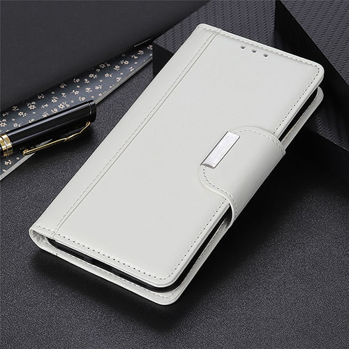 Leather Case Stands Flip Cover L04 Holder for Samsung Galaxy A20s White