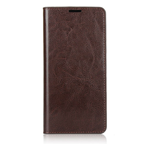 Leather Case Stands Flip Cover L04 Holder for Samsung Galaxy A71 4G A715 Brown