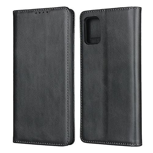 Leather Case Stands Flip Cover L04 Holder for Samsung Galaxy M40S Black