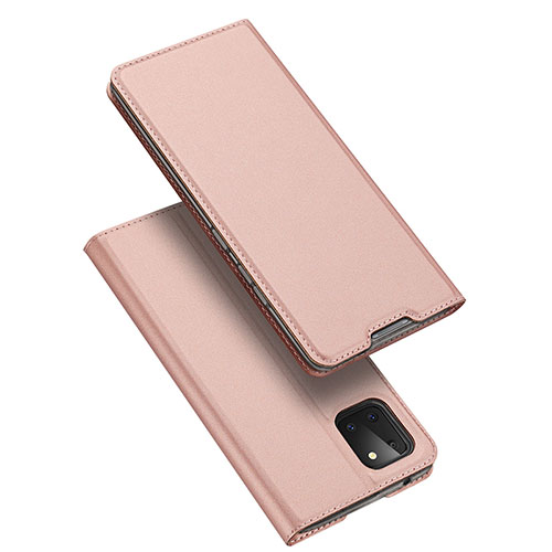 Leather Case Stands Flip Cover L04 Holder for Samsung Galaxy M60s Rose Gold