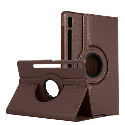 Leather Case Stands Flip Cover L04 Holder for Samsung Galaxy Tab S6 10.5 SM-T860 Brown