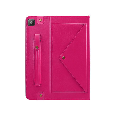 Leather Case Stands Flip Cover L04 Holder for Samsung Galaxy Tab S6 Lite 4G 10.4 SM-P615 Hot Pink