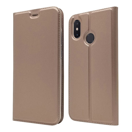 Leather Case Stands Flip Cover L04 Holder for Xiaomi Mi 8 Rose Gold