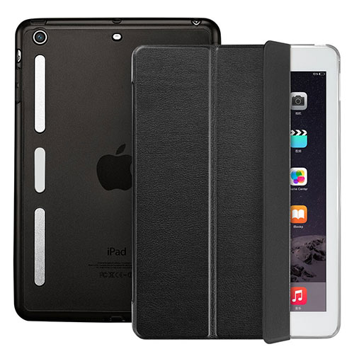 Leather Case Stands Flip Cover L05 for Apple iPad Mini 3 Black