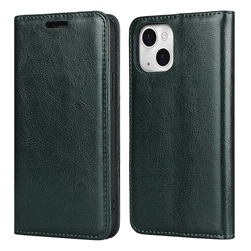 Leather Case Stands Flip Cover L05 Holder for Apple iPhone 13 Mini Green