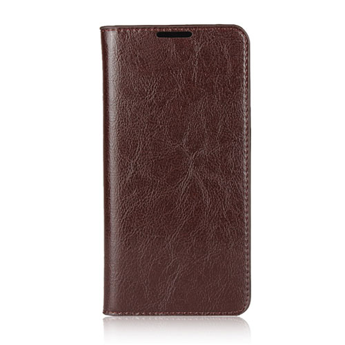 Leather Case Stands Flip Cover L05 Holder for Huawei P30 Lite Brown