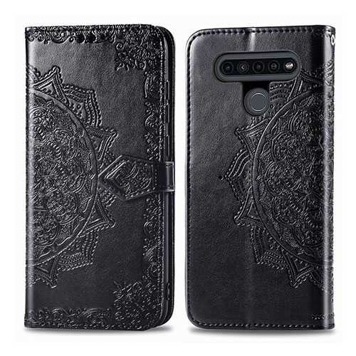 Leather Case Stands Flip Cover L05 Holder for LG K41S Black