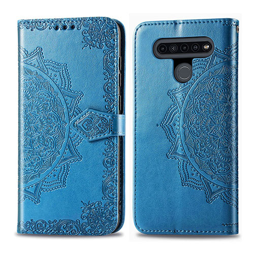 Leather Case Stands Flip Cover L05 Holder for LG K41S Sky Blue