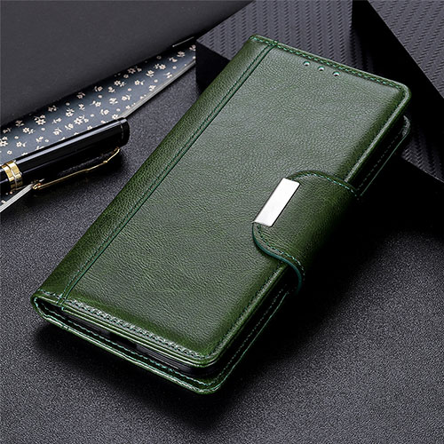 Leather Case Stands Flip Cover L05 Holder for Oppo A91 Green