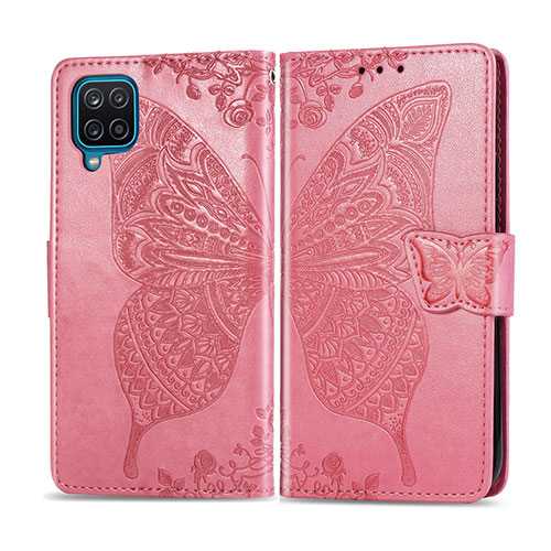 Leather Case Stands Flip Cover L05 Holder for Samsung Galaxy A12 5G Pink