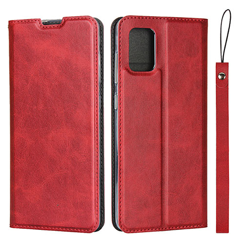 Leather Case Stands Flip Cover L05 Holder for Samsung Galaxy A71 5G Red