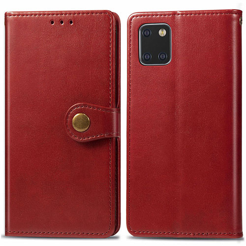 Leather Case Stands Flip Cover L05 Holder for Samsung Galaxy A81 Red