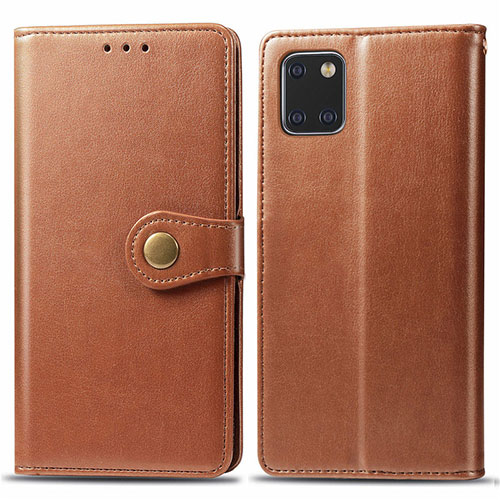 Leather Case Stands Flip Cover L05 Holder for Samsung Galaxy M60s Orange