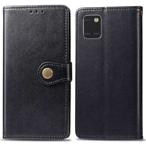 Leather Case Stands Flip Cover L05 Holder for Samsung Galaxy Note 10 Lite Black