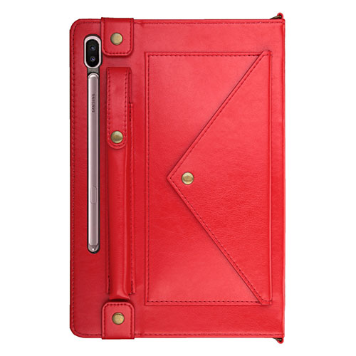 Leather Case Stands Flip Cover L05 Holder for Samsung Galaxy Tab S6 10.5 SM-T860 Red