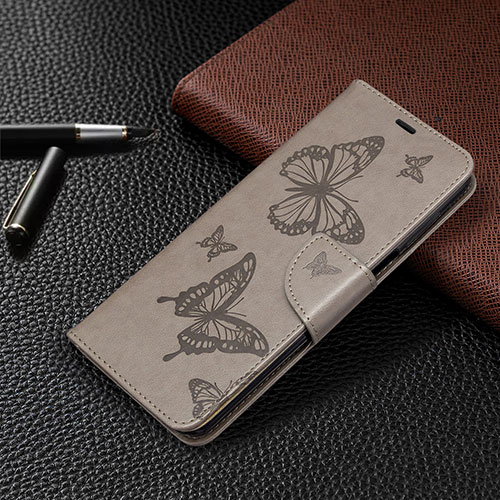 Leather Case Stands Flip Cover L05 Holder for Xiaomi Poco M2 Pro Gray