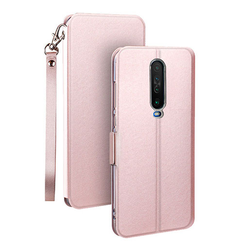 Leather Case Stands Flip Cover L05 Holder for Xiaomi Poco X2 Rose Gold