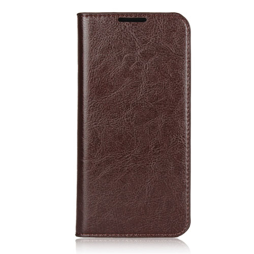 Leather Case Stands Flip Cover L05 Holder for Xiaomi Redmi Note 7 Brown