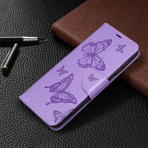 Leather Case Stands Flip Cover L05 Holder for Xiaomi Redmi Note 9 Pro Max Purple