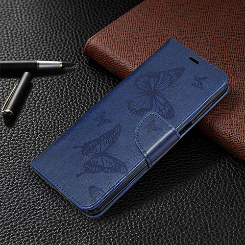 Leather Case Stands Flip Cover L05 Holder for Xiaomi Redmi Note 9S Blue