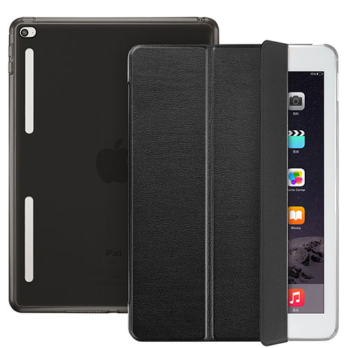 Leather Case Stands Flip Cover L06 for Apple iPad Mini 4 Black