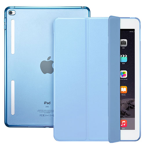 Leather Case Stands Flip Cover L06 for Apple iPad Mini 4 Sky Blue