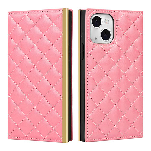 Leather Case Stands Flip Cover L06 Holder for Apple iPhone 13 Pink